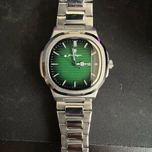 Lucky Fours Silver and Green Watch